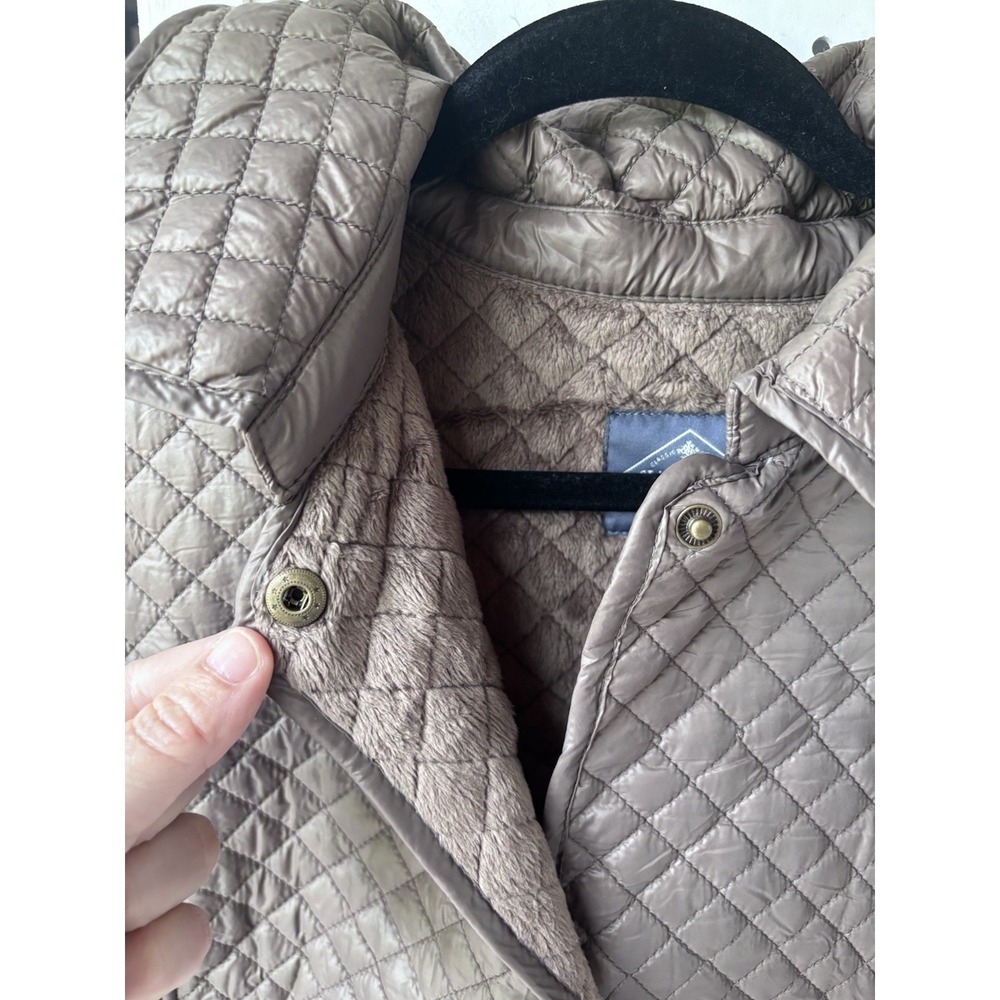 St. John's Bay Longline Quilted Fleece Lined Hooded Jacket Lightweight Womens XL - Picture 3 of 7